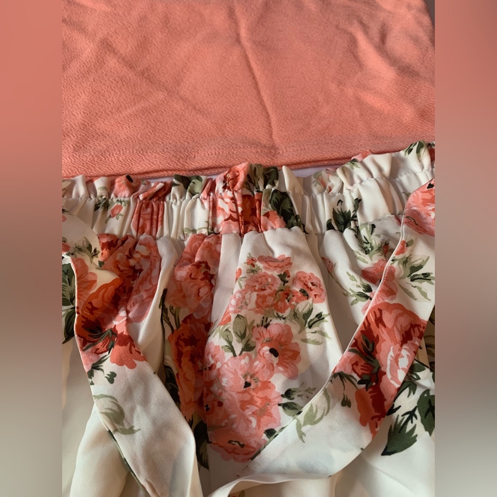 Brand new never worn out of bag Peach Tank Top and Floral Shorts Set - Picture 2 of 3